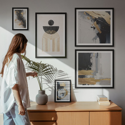 Sieninė paveikslų galerija Abstraktios modernios kompozicijos