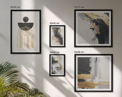 Abstraktios modernios kompozicijos sieninė paveikslų galerija