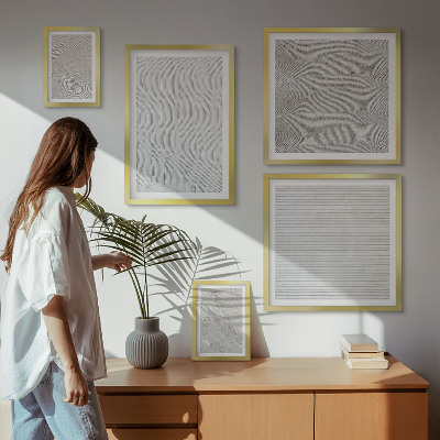 5 paveikslų rinkinys su rėmais Smėlio raštai, struktūros, geometrija