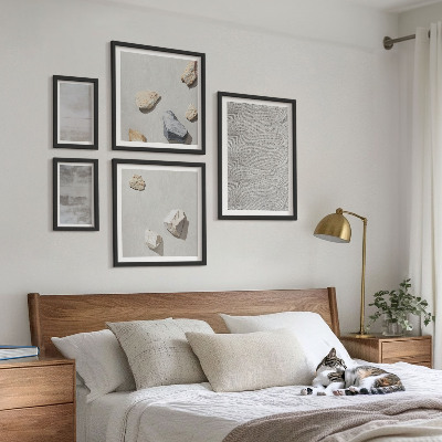 Paveikslų rinkinys miegamajam Modernios minimalistinės tekstūros