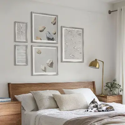 Sieninė paveikslų galerija geometriniai kartoniniai akmenys