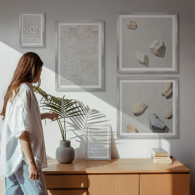 Sieninė paveikslų galerija Geometriniai kartono akmenys