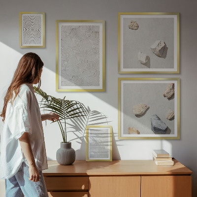 Sieninė paveikslų galerija Geometriniai kartono akmenys