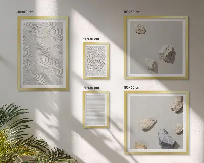 Sieninė paveikslų galerija geometriniai kartoniniai akmenys