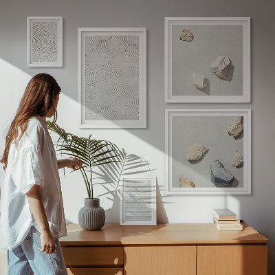 Sieninė paveikslų galerija Geometriniai kartono akmenys