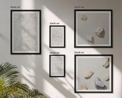 Sieninė paveikslų galerija geometriniai kartoniniai akmenys