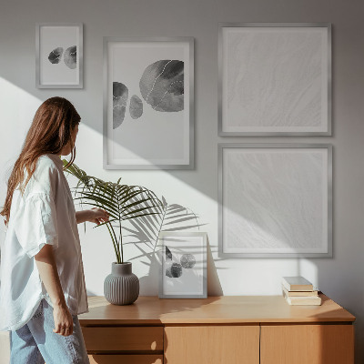 5 paveikslų rinkinys su rėmais Abstraktus dažų purslų paveikslas
