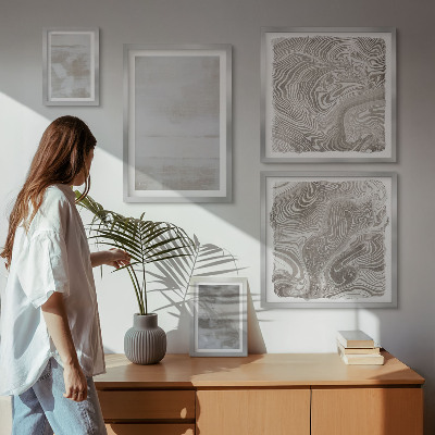 Sieninė paveikslų galerija Dėvėtų tekstūrų modernus stilius