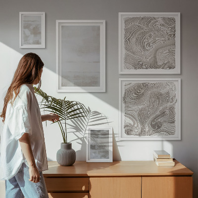 Sieninė paveikslų galerija Dėvėtų tekstūrų modernus stilius