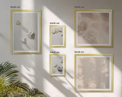 Paveikslų rinkinys miegamajam boho stiliaus akmenų ir paplūdimio dekoracijos