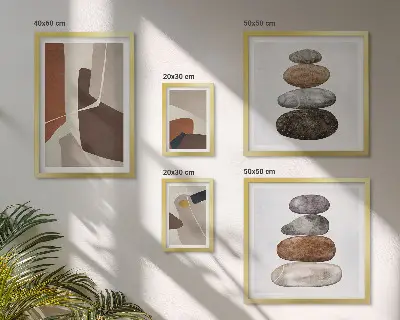 Sieninė paveikslų galerija abstraktaus bohemiško meno stiliaus