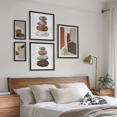 Sieninė paveikslų galerija Abstraktus bohemiškas naujas menas