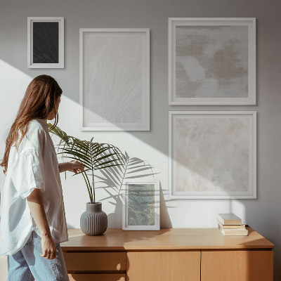 Paveikslų rinkinys miegamajam Elegantiškų akmeninių konstrukcijų spalvos