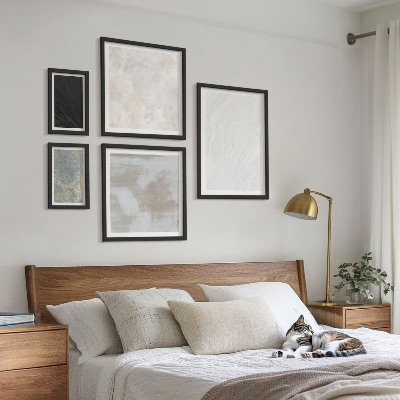 Paveikslų rinkinys miegamajam Elegantiškų akmeninių konstrukcijų spalvos
