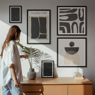 Sieninė paveikslų galerija Abstrakčios marmuro formos