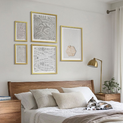 Paveikslų rinkinys miegamajam Šviesios bohemiškos smėlio tekstūros