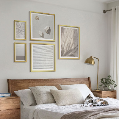 5 paveikslų rinkinys su rėmais Subtilūs bohemiški gamtos tekstūros elementai