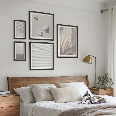 5 paveikslų rinkinys su rėmais Subtilūs bohemiški gamtos tekstūros elementai