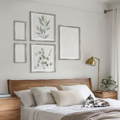 Paveikslų rinkinys miegamajam Elegantiška marmuro šakelės struktūra