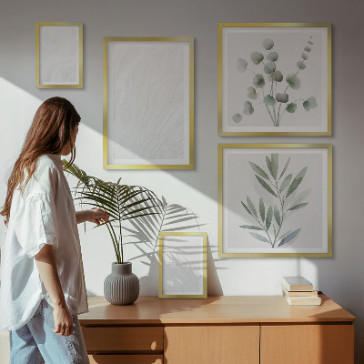 Paveikslų rinkinys miegamajam Elegantiška marmuro šakelės struktūra