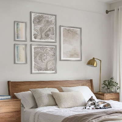 5 paveikslų rinkinys su rėmais Subtilūs akvareliniai dažai