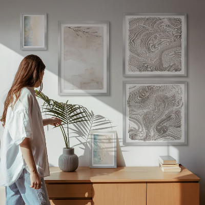 5 paveikslų rinkinys su rėmais Subtilūs akvareliniai dažai