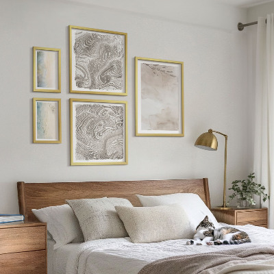 5 paveikslų rinkinys su rėmais Subtilūs akvareliniai dažai