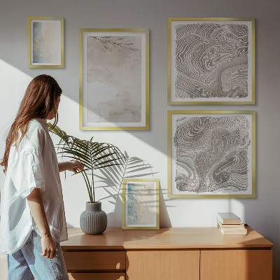 5 paveikslų rinkinys su rėmais Subtilūs akvareliniai dažai