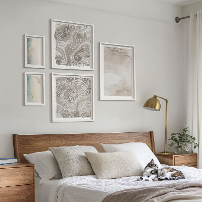 5 paveikslų rinkinys su rėmais Subtilūs akvareliniai dažai