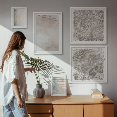 5 paveikslų rinkinys su rėmais Subtilūs akvareliniai dažai