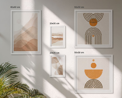 5 paveikslų rinkinys su rėmais Įvairių minimalizmo atspalvių struktūros