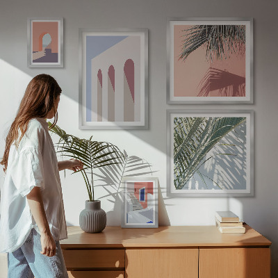 Paveikslų rinkinys miegamajam Miesto architektūros iliustracijos