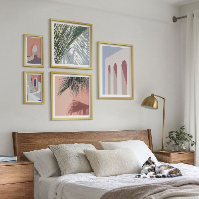 Paveikslų rinkinys miegamajam Miesto architektūros iliustracijos