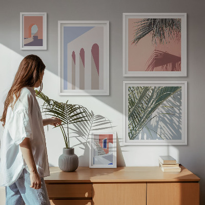 Paveikslų rinkinys miegamajam Miesto architektūros iliustracijos