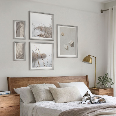 Sieninė paveikslų galerija Boho stiliaus struktūros stambūs planai