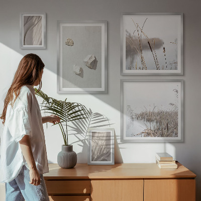 Sieninė paveikslų galerija Boho stiliaus struktūros stambūs planai