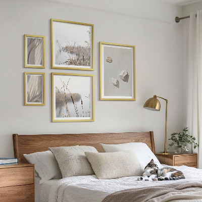 Sieninė paveikslų galerija Boho stiliaus struktūros stambūs planai