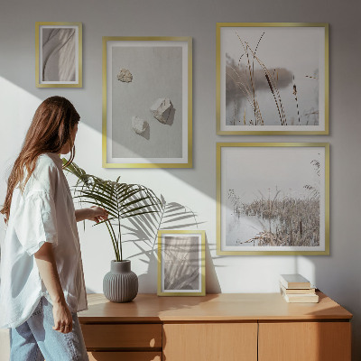 Sieninė paveikslų galerija Boho stiliaus struktūros stambūs planai