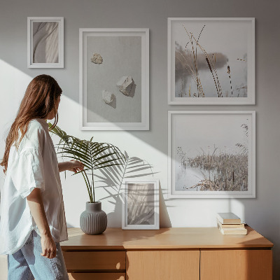 Sieninė paveikslų galerija Boho stiliaus struktūros stambūs planai