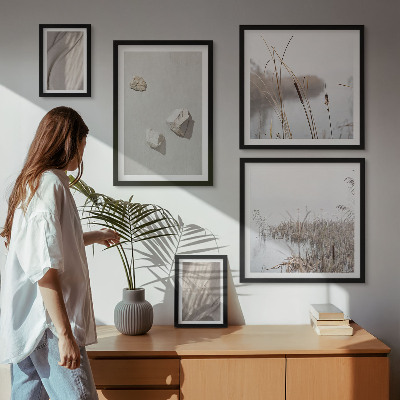 Sieninė paveikslų galerija Boho stiliaus struktūros stambūs planai