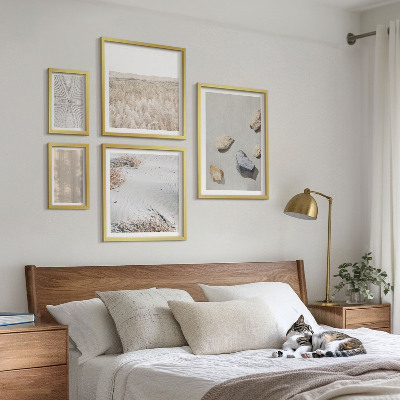 5 paveikslų rinkinys su rėmais Boho natūralios tekstūros