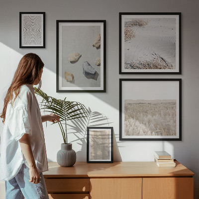5 paveikslų rinkinys su rėmais Boho natūralios tekstūros