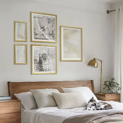Paveikslų rinkinys miegamajam minimalistinė dažų tekstūra