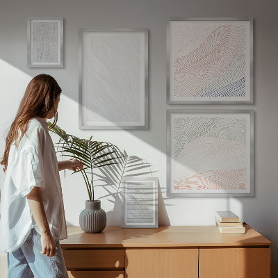 5 paveikslų rinkinys su rėmais Ryškių struktūrų stygų raštai