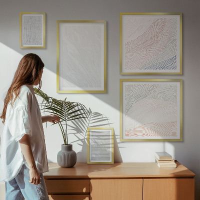 5 paveikslų rinkinys su rėmais Ryškių struktūrų stygų raštai