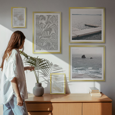 5 paveikslų rinkinys su rėmais Abstraktus dizainas modernios tekstūros