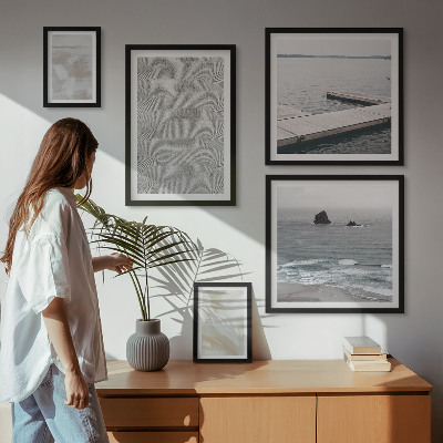 5 paveikslų rinkinys su rėmais Abstraktus dizainas modernios tekstūros