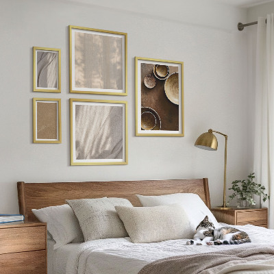 5 paveikslų rinkinys su rėmais Minimalistinės tekstūros struktūros