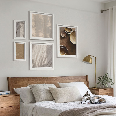 5 paveikslų rinkinys su rėmais Minimalistinės tekstūros struktūros