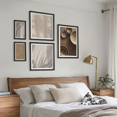 5 paveikslų rinkinys su rėmais Minimalistinės tekstūros struktūros